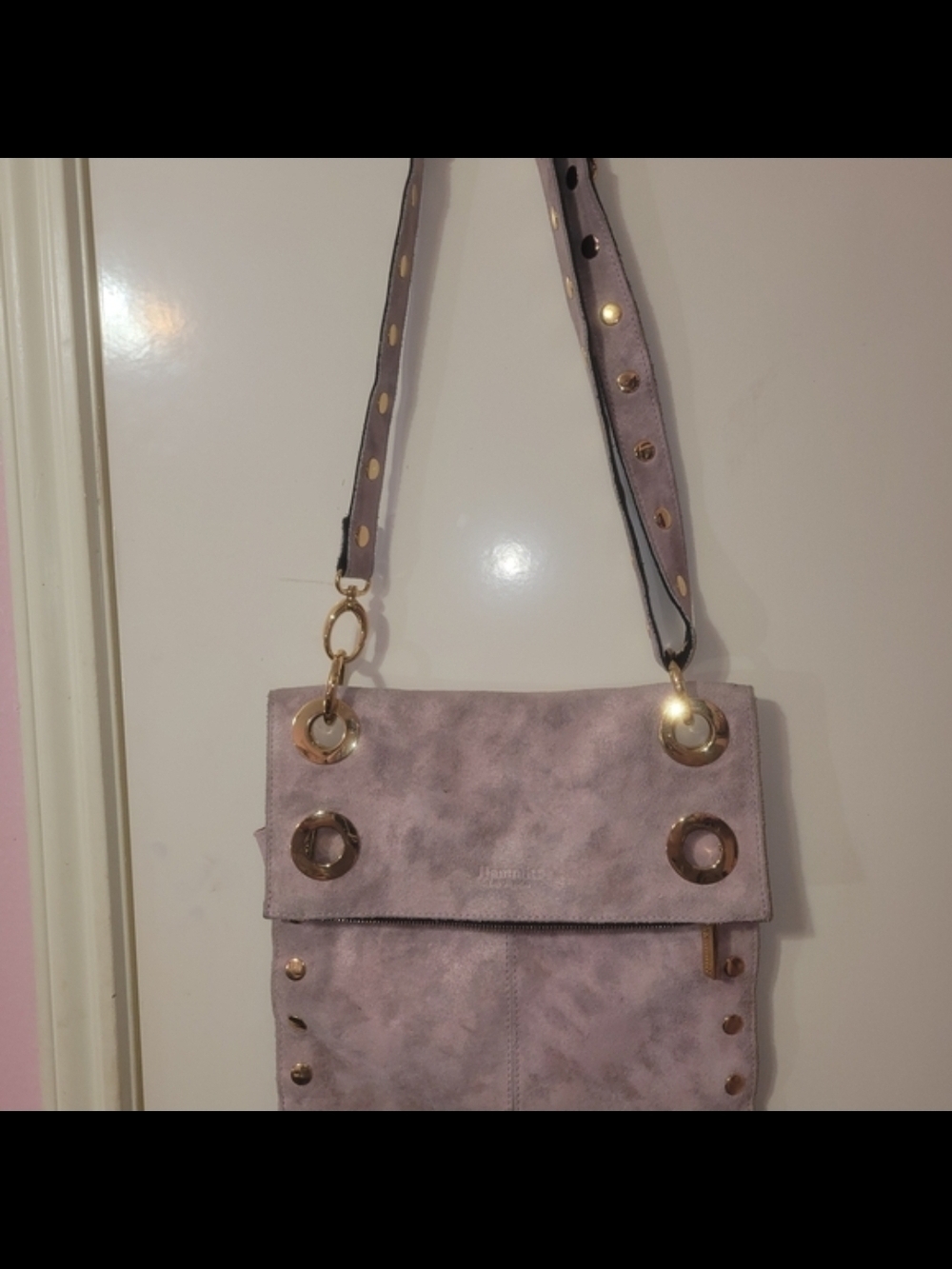Hammitt   Montana Reversible Shoulder Crossbody with Gold Ring Accents